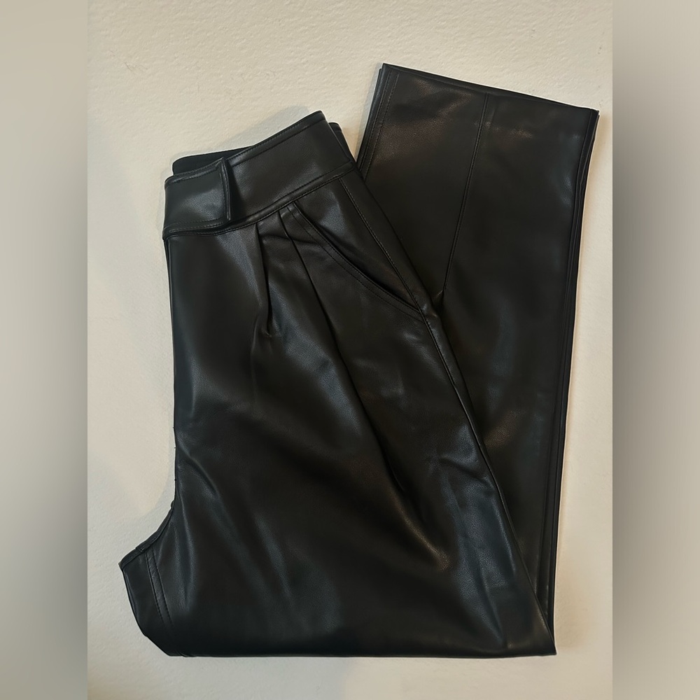 English Factory- Faux Leather Pleated Trouser Pants